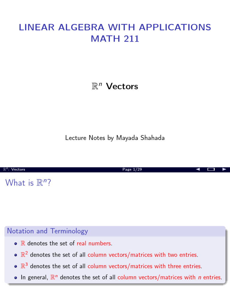 IRn Vectors P1 | PDF