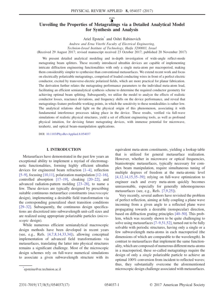 Epstein | PDF | Wavelength | Reflection (Physics)