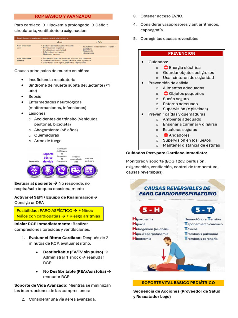 RCP Basico y Avanzado | PDF | Reanimación cardiopulmonar | Corazón