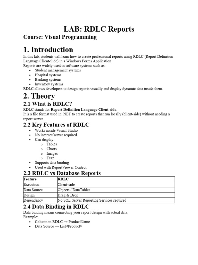 Lab 7Manual - RDLC Reports | PDF | Client–Server Model | Computer ...
