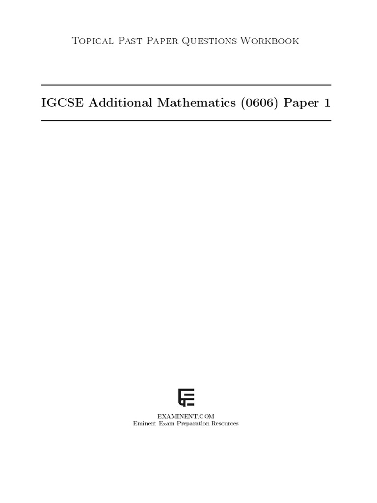 EB CI 0606 P1 1220 PR TQWB Additional Mathematics P1 Preview | PDF ...