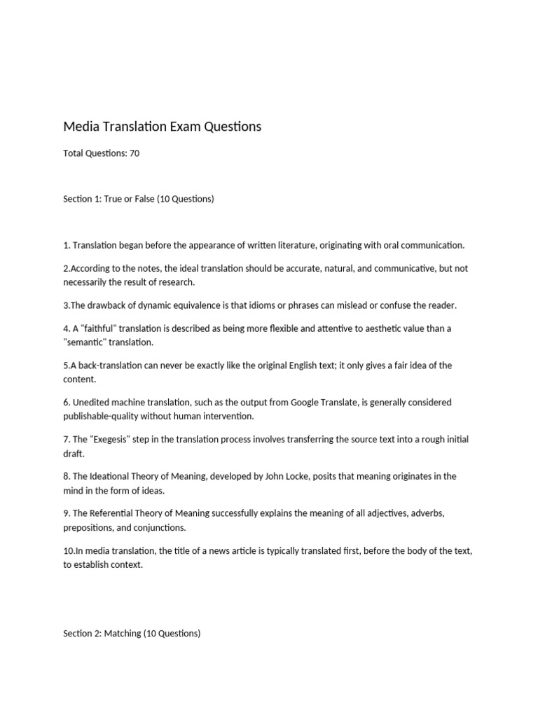 Media Translation - Mid Questions by @mikiicarta | PDF | Translations ...