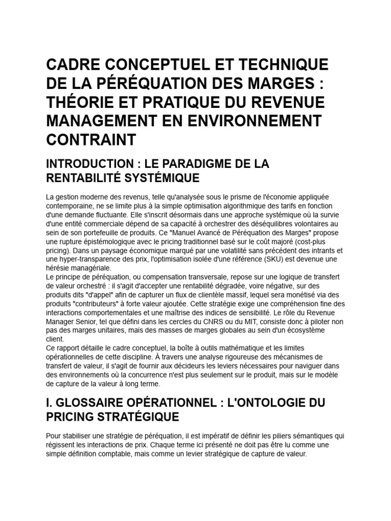 Cadre Manuel Péréquation Des Marges en Grande Distribution | PDF ...