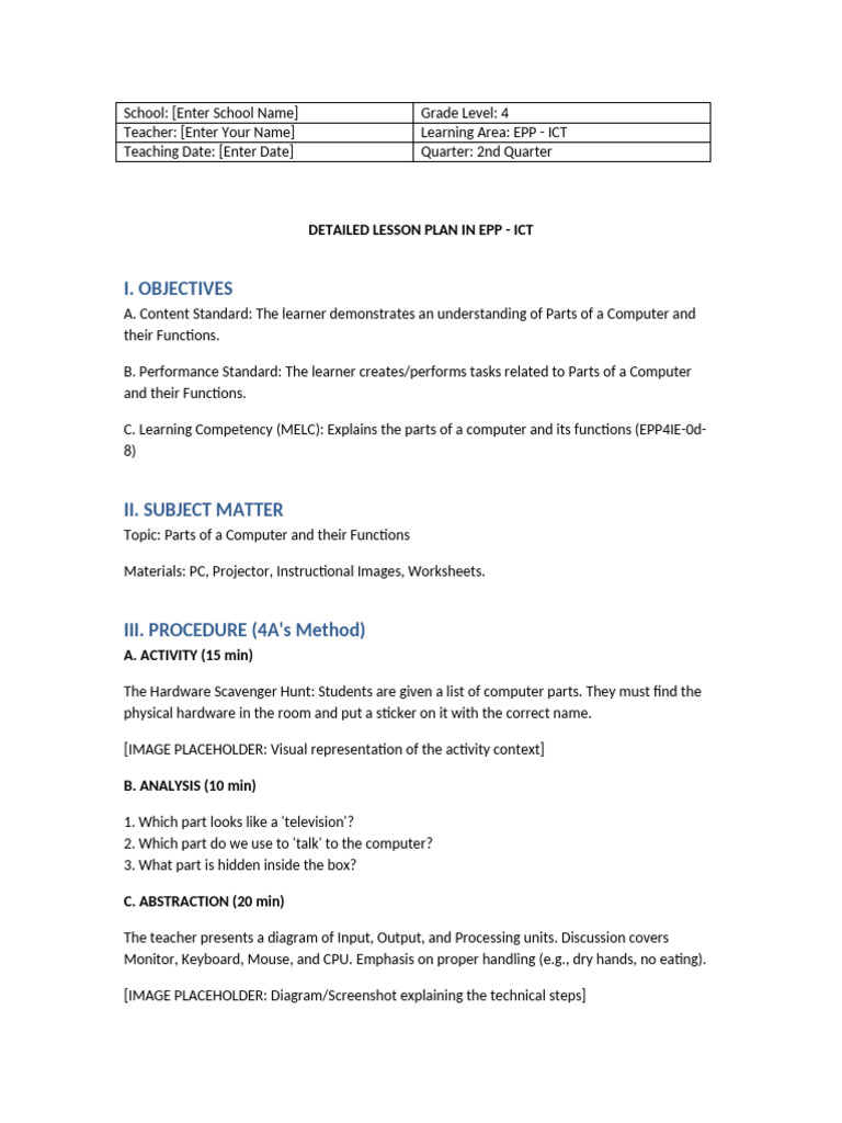 DepEd ICT Lesson Plans Grade4 6 | PDF | Educational Technology | Lesson ...