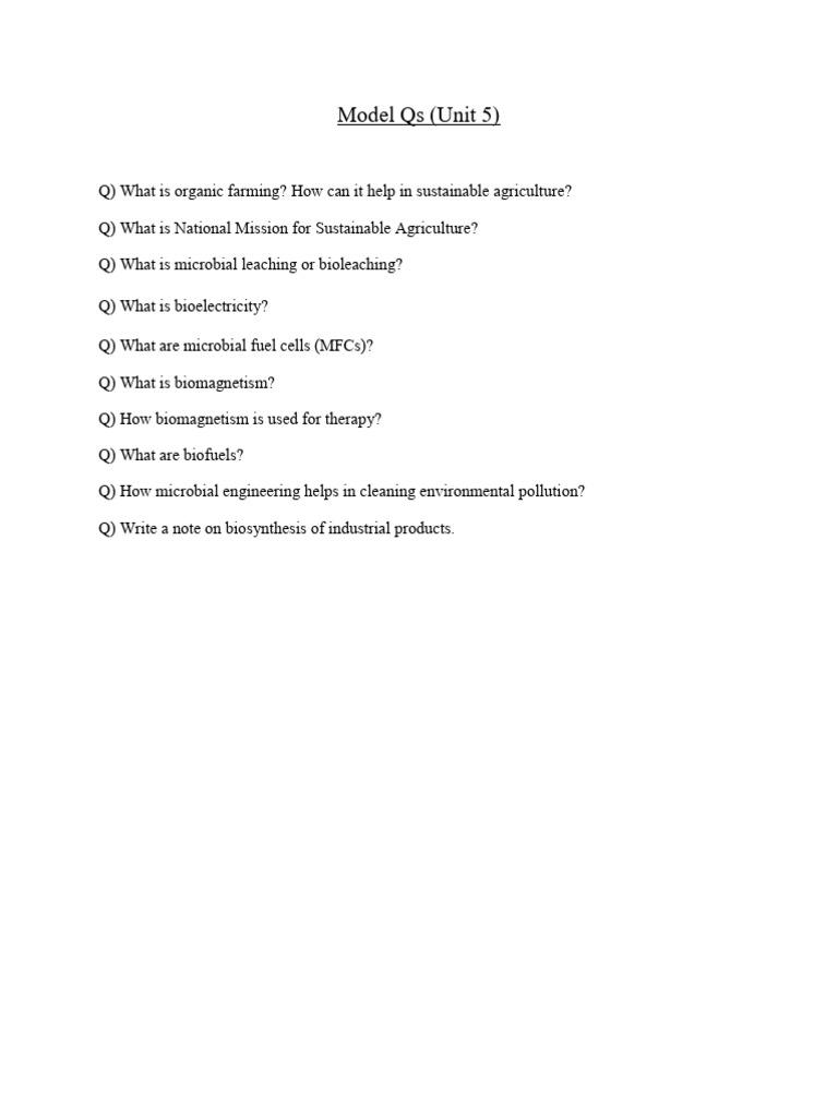 Unit 5_Model Qs With Answers | PDF