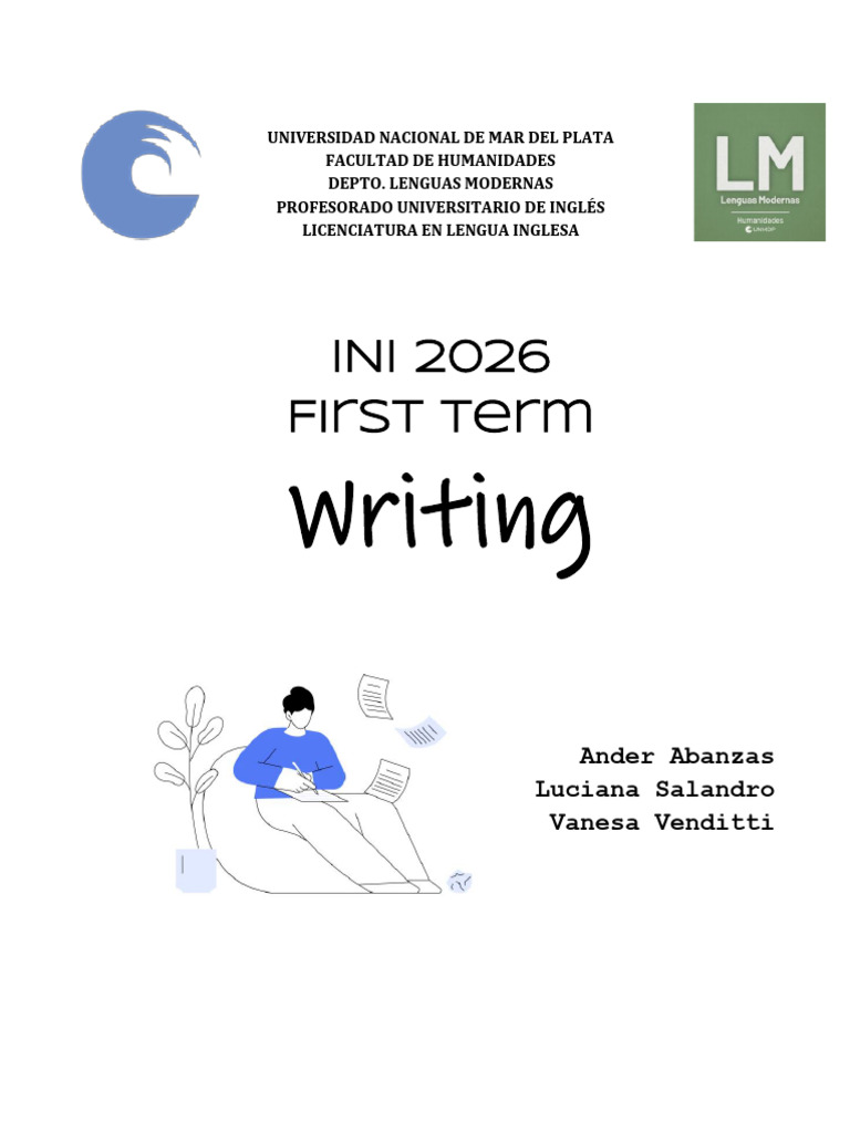 INI Writing 2026 First term | PDF | Vocabulary | Narrative