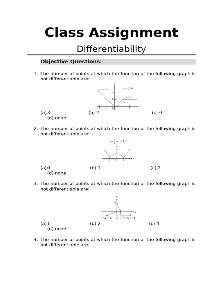 Differentiability Master Sheet | PDF | Function (Mathematics ...