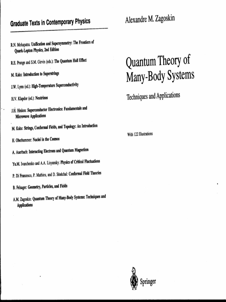 Zagoskin, Quantum Theory of Many-Body Systems,1998 (1) | PDF