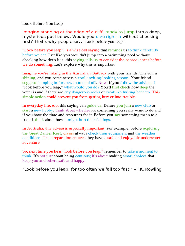 9. Look Before You Leap | PDF