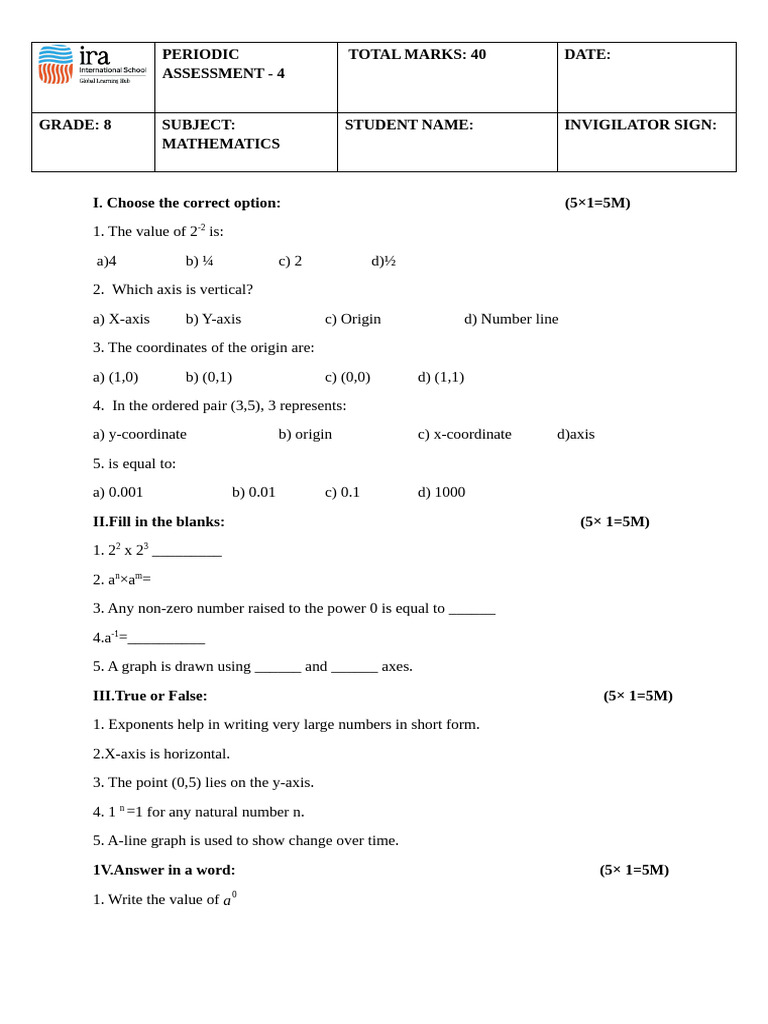 G8 MATH PA4 1 | PDF
