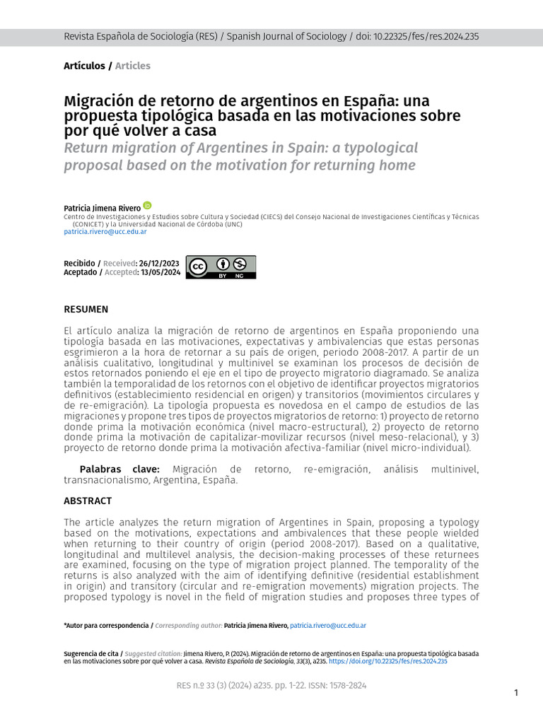 Migracion de Retorno de Argentinos | PDF | Migración humana | España