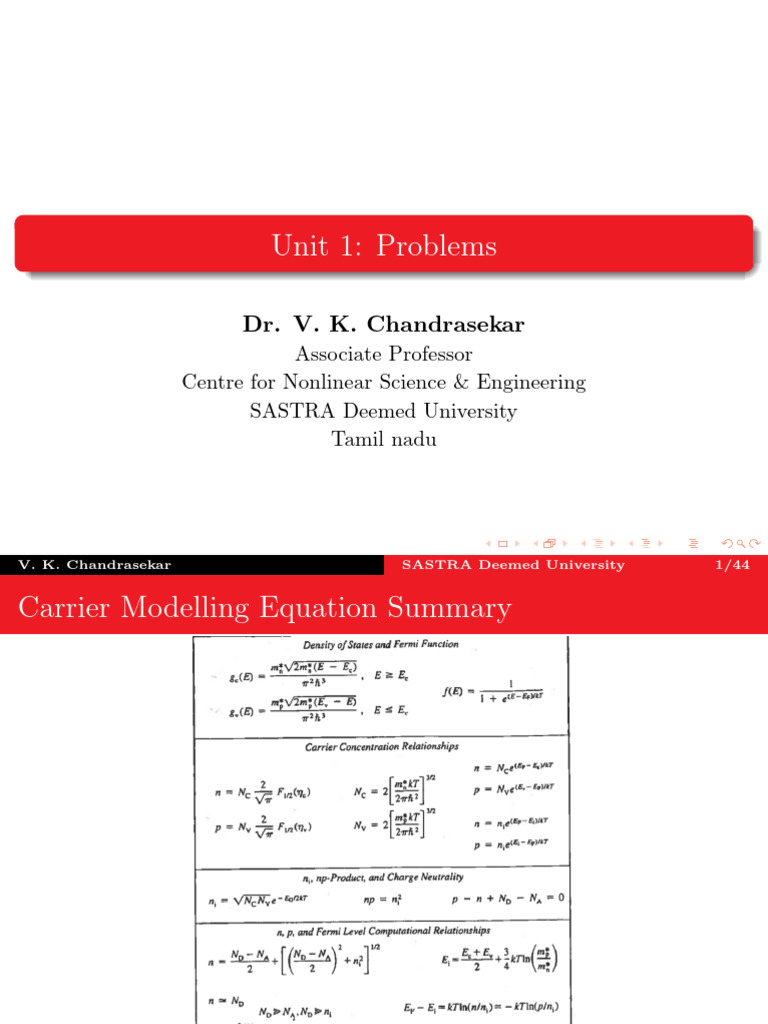 Unit 1 Problems | PDF | Valence And Conduction Bands | Semiconductors