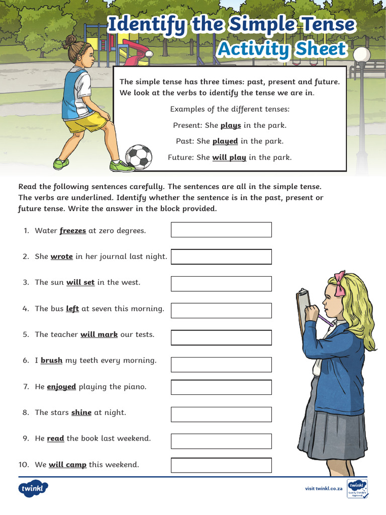 Identify the Simple Tense - Activity Sheet | PDF