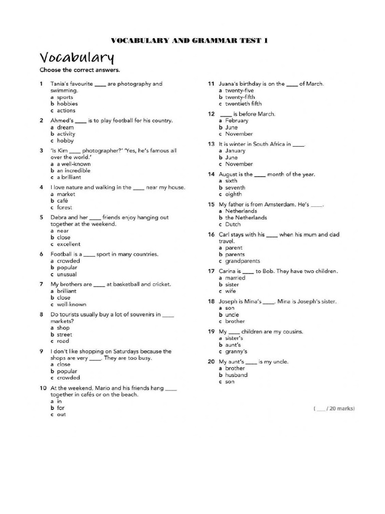 A2 TEST | PDF