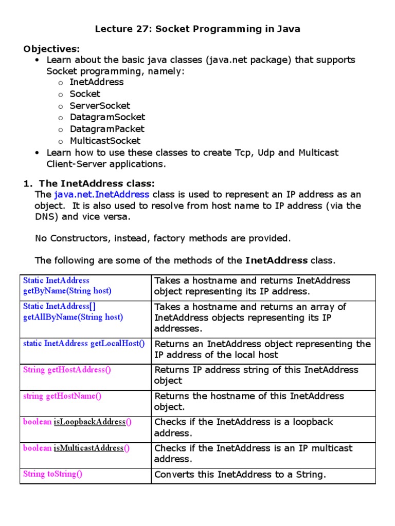 Socket Programming | PDF | Port (Computer Networking) | Network Socket