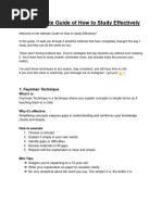 Effective Study Techniques by Dr. Sung | PDF | Mnemonic | Cognitive ...