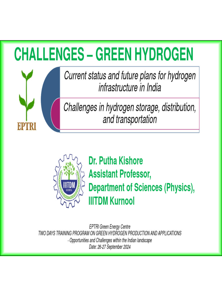 Challenges – Green Hydrogen | PDF