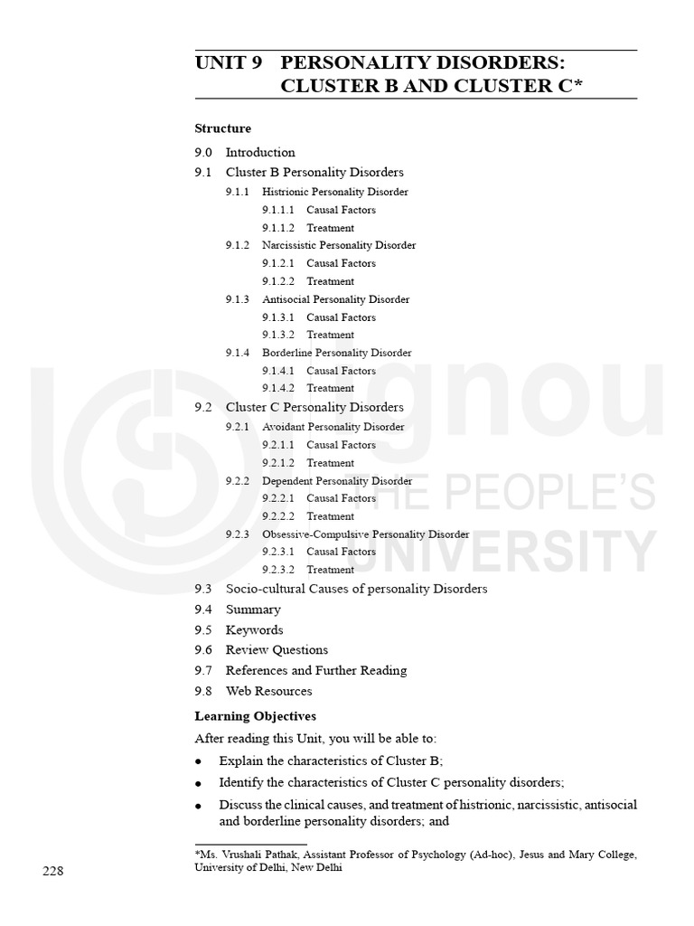 Personality Cluster B&C | PDF | Borderline Personality Disorder ...