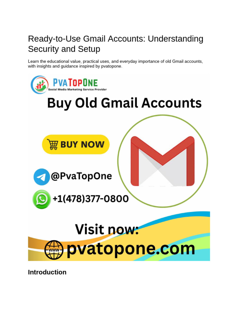 Ready-To-Use Gmail Accounts - Understanding Security and Setup | PDF ...