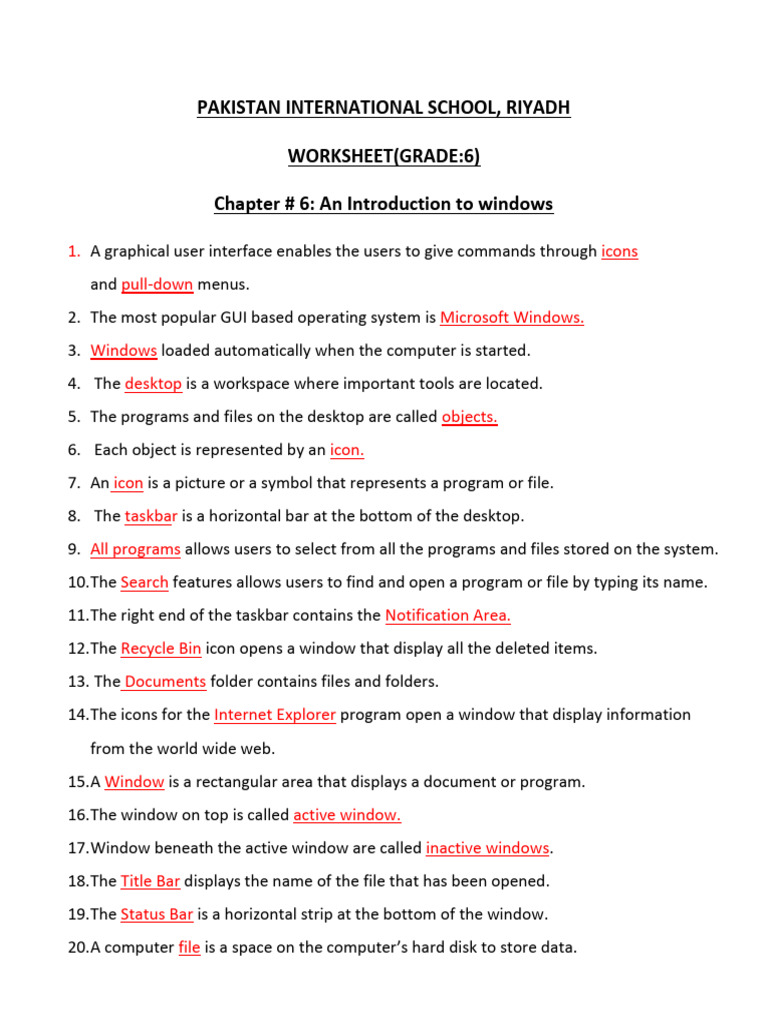 Worksheet(Chap 6) - Copy | PDF