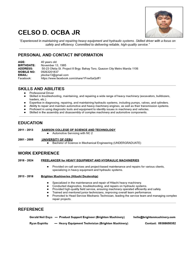 Ocba, Celso - Resume | PDF