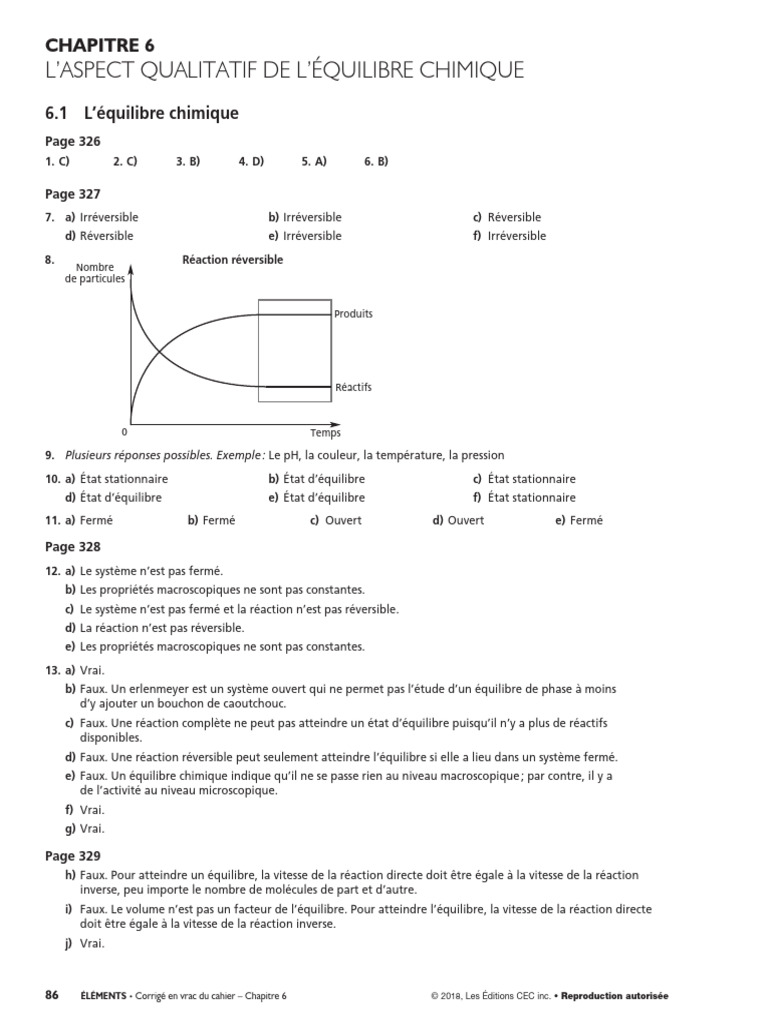 Elements Guide Corrige-Vrac-Cahier C6 | PDF | Équilibre chimique ...