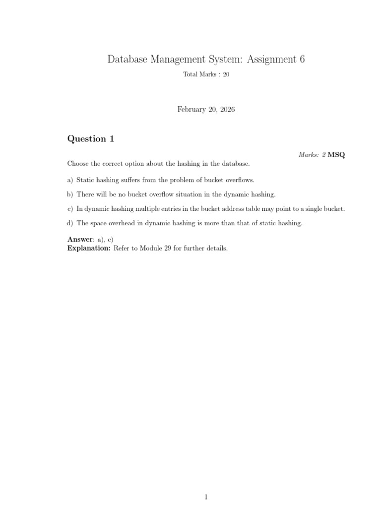Assignment 6 DBMS January 2026 | PDF | Pointer (Computer Programming ...