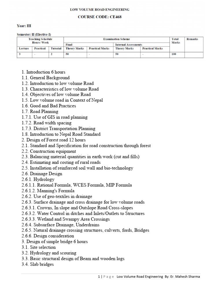 Low Volume Road Engineering. | PDF | Road | Storm Drain