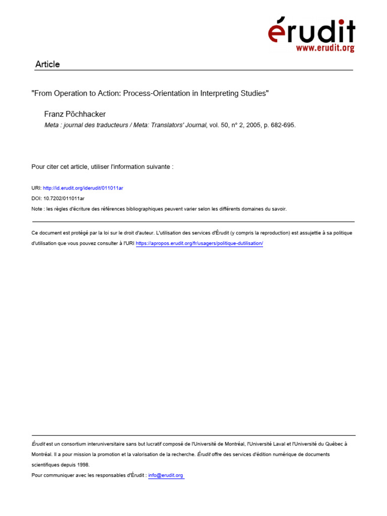 [Meta Journal Des Traducteurs 2005-Jul 20 Vol. 50 Iss. 2] From ...