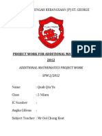 Project Work for Additional Mathematics 2012 (Penang)