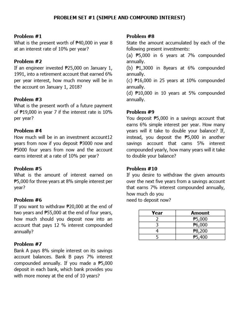 Sample Question in Simple and Compound | PDF | Interest | Compound Interest