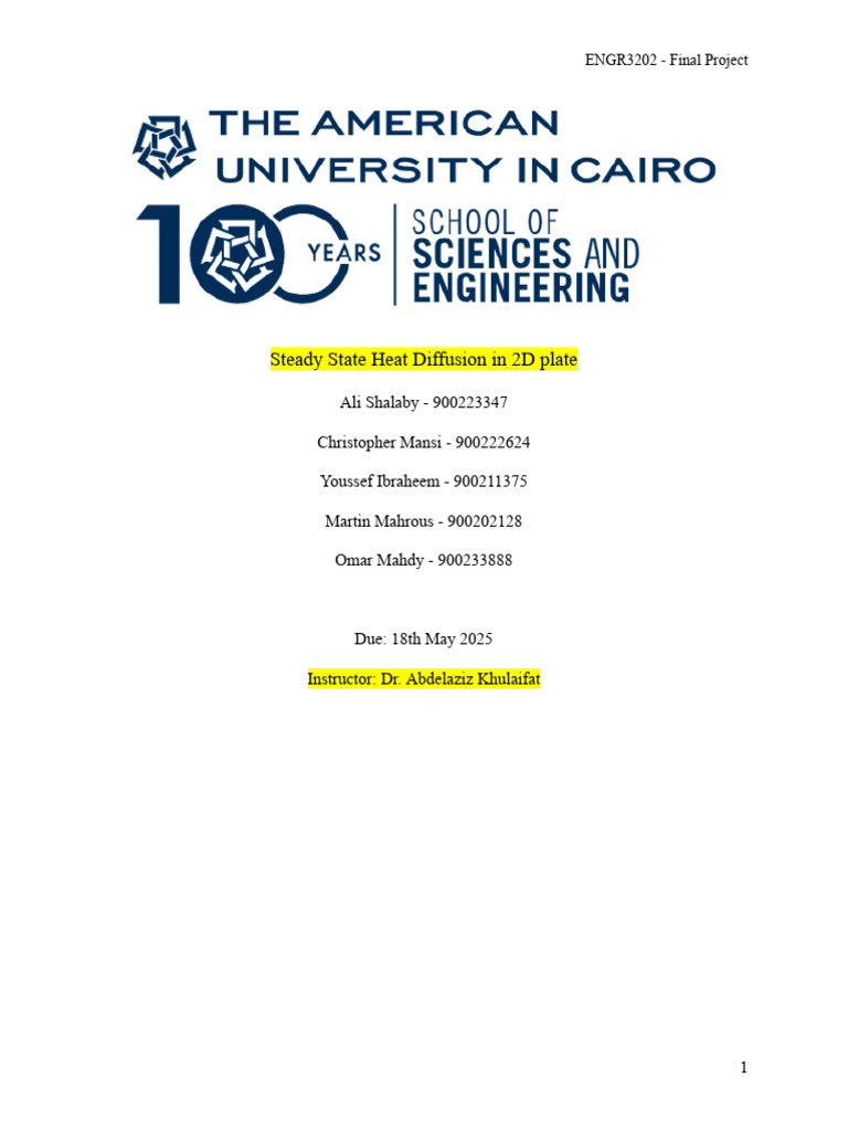 Engineering Analysis Project Report | PDF | Matrix (Mathematics ...