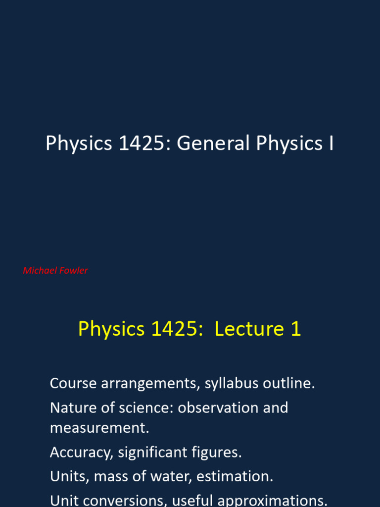 10 1425 Web Lec 01 Copy - PDFL | PDF | Newton's Laws Of Motion | Mechanics