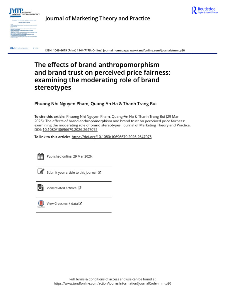 The Effects of Brand Anthropomorphism and Brand Trust on Perceived ...