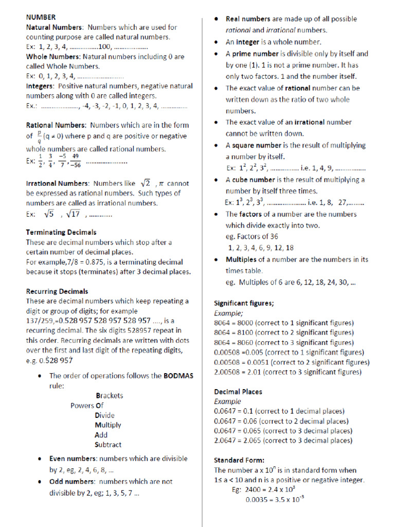G9 Math Formula Sheet Dec Exam (1) | PDF