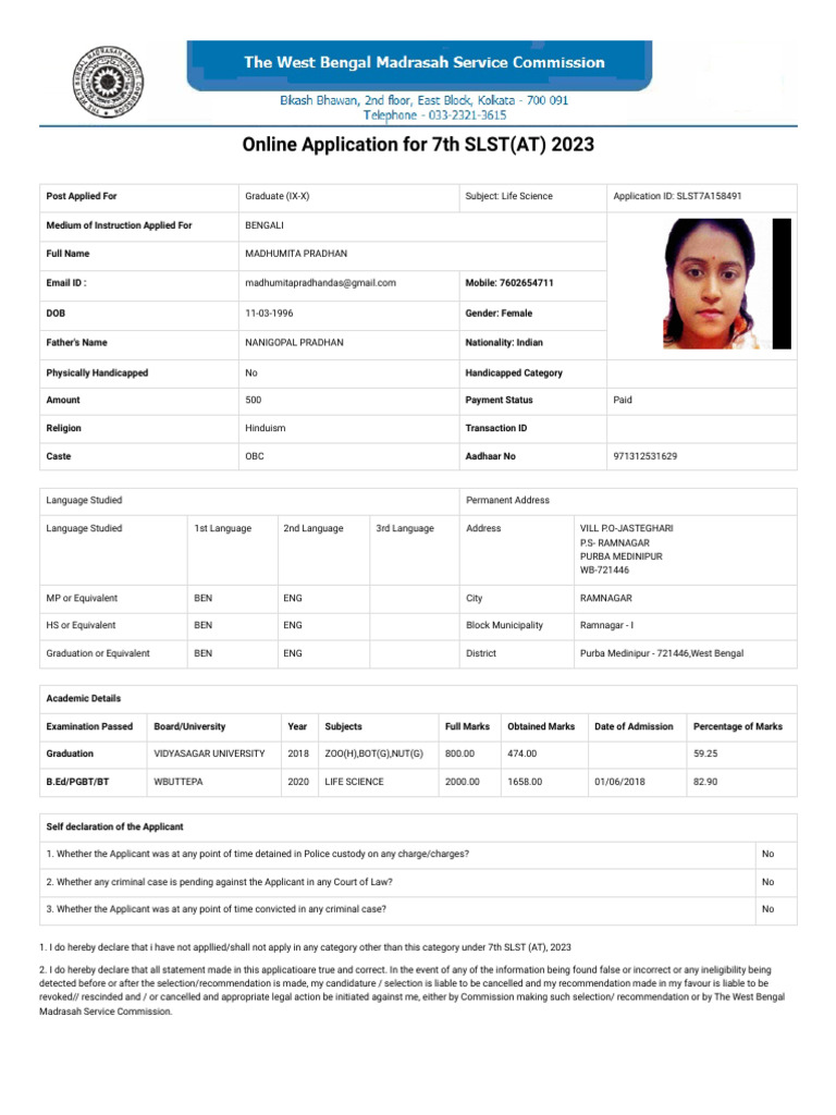 Online Application Portal for 7th SLST(at) 2023 | PDF | Justice | Crime ...