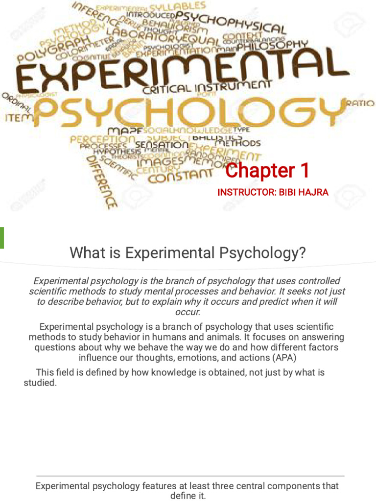 Exp Psy Lec 1 Final _Converted | PDF | Psychology | Cognition