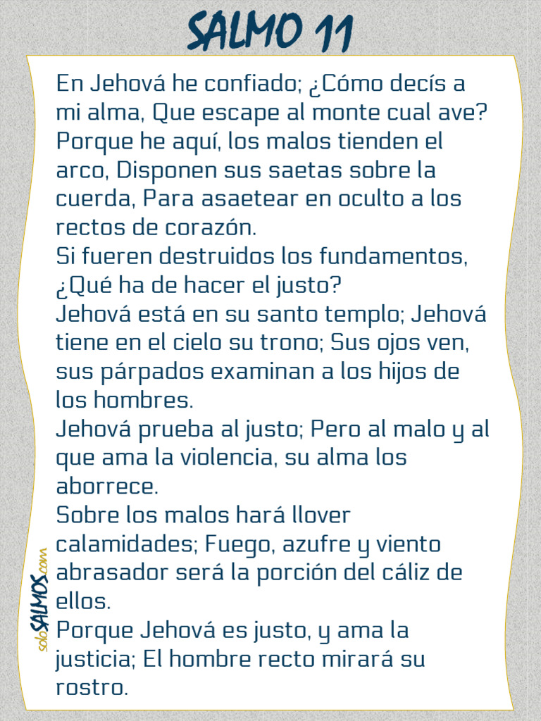 Salmo 11 Para Imprimir | PDF