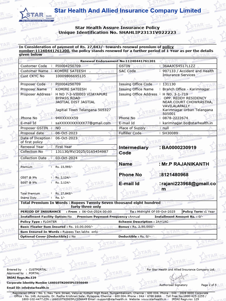 11240441761201_POLICY_DOC-2 (1) | PDF | Insurance | Financial Services