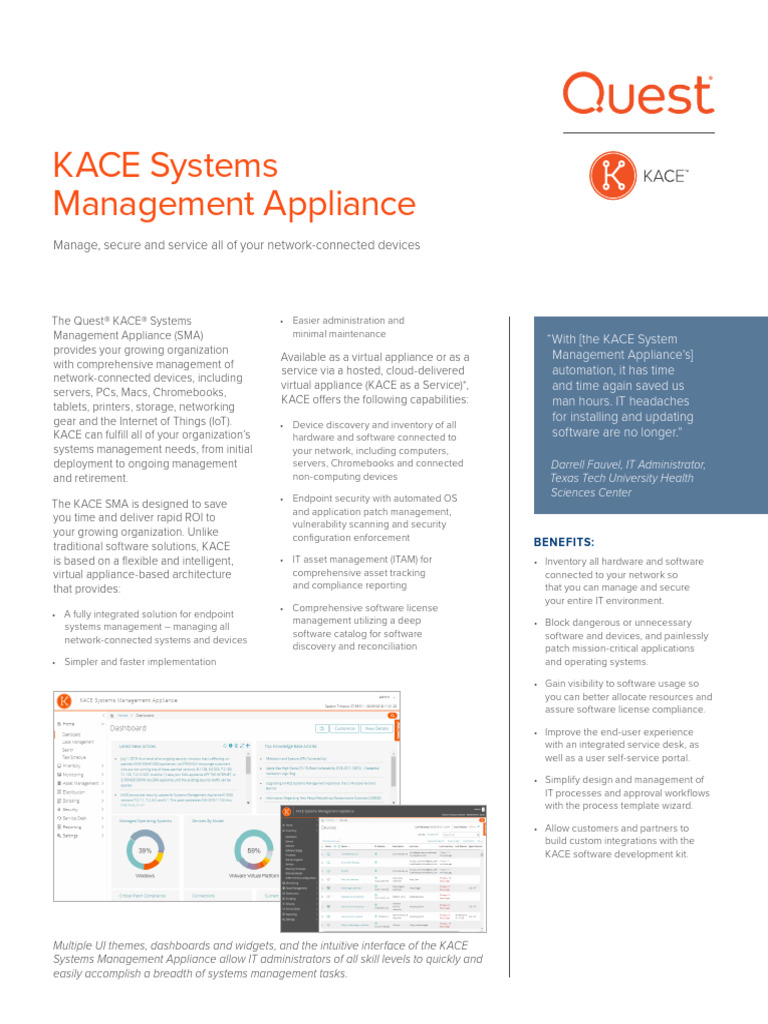 Kace Systems Management Appliancedatasheet | PDF