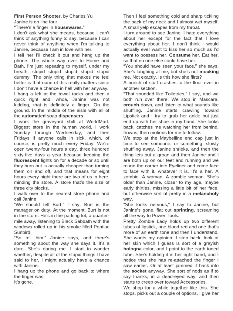 First Person Shooter Text | PDF