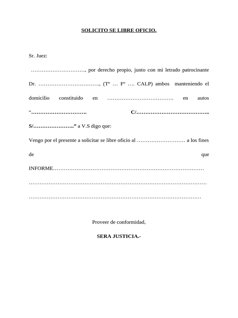 Solicito Se Libre Oficio | PDF