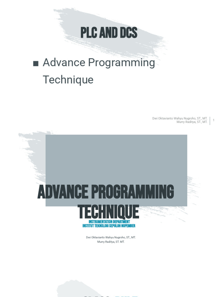 3.Advance PLC Programming technique (1).pptx | PDF | Electrical ...