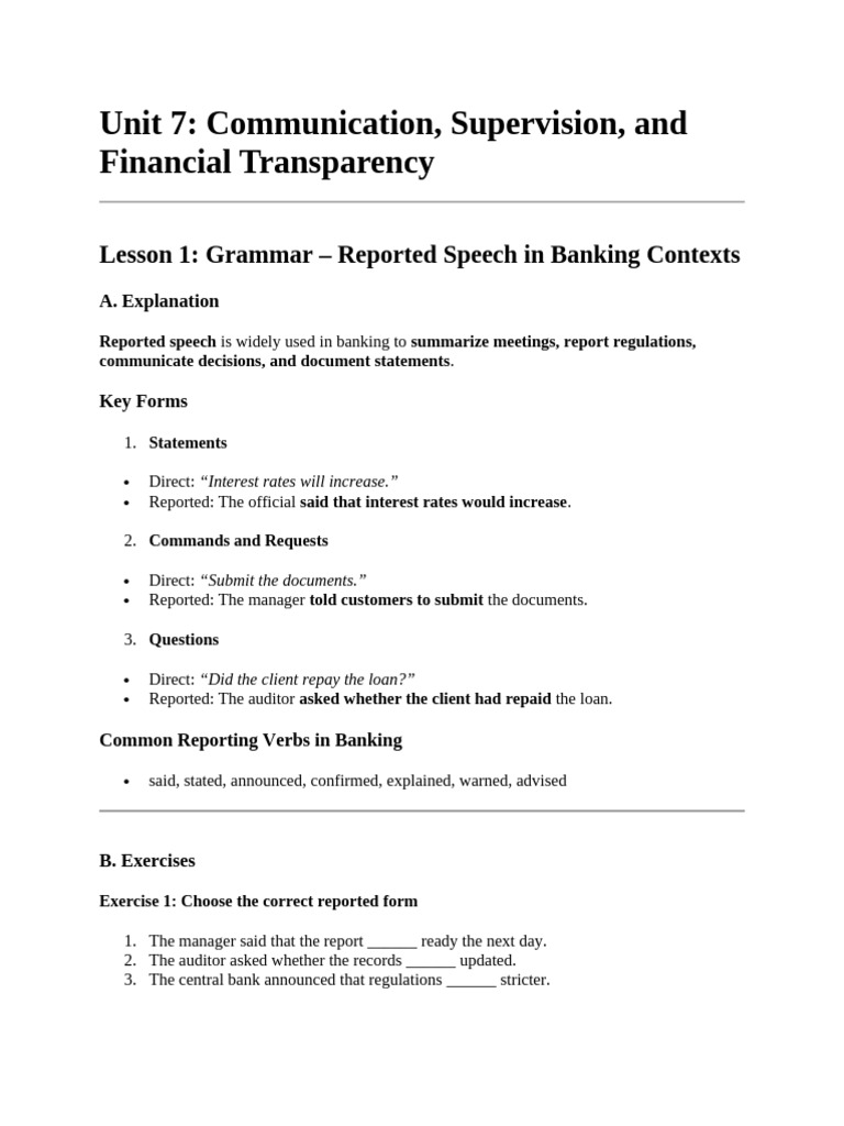 Unit 7 | PDF | Banks | Loans
