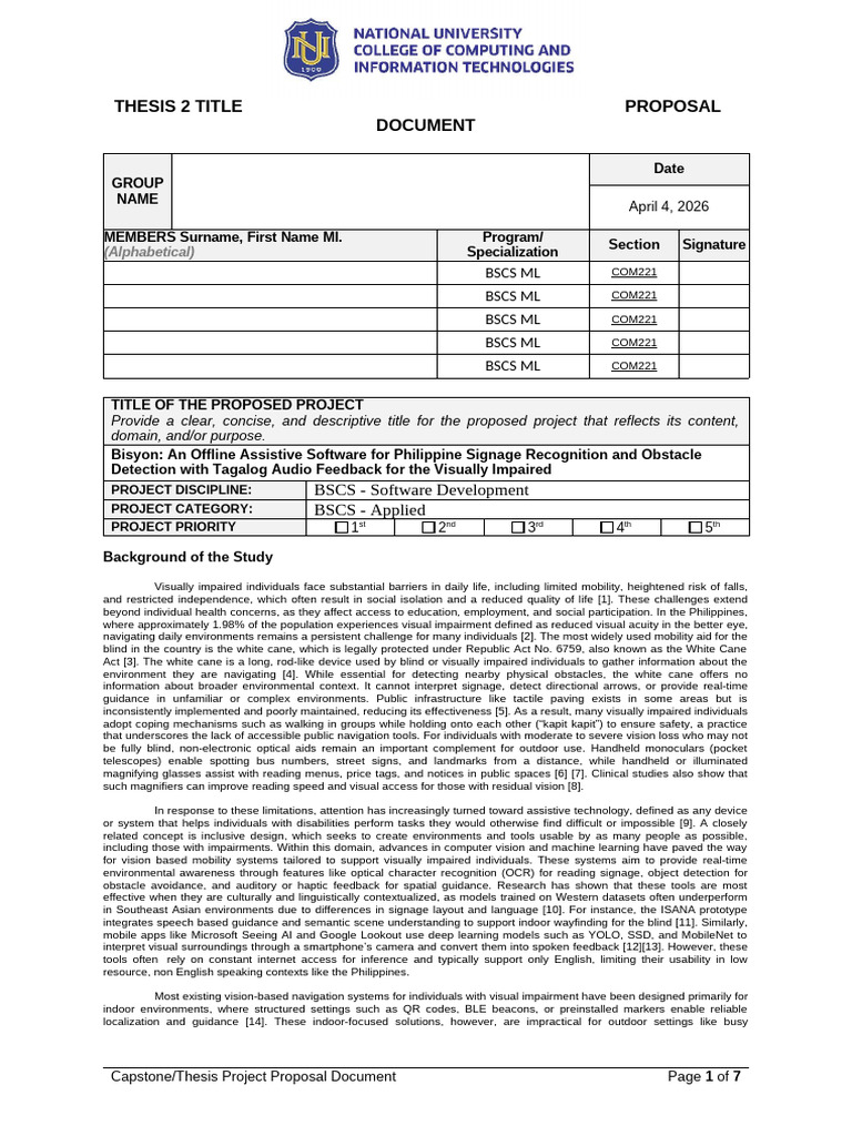 Ccit-research-template Project Proposal Document | PDF