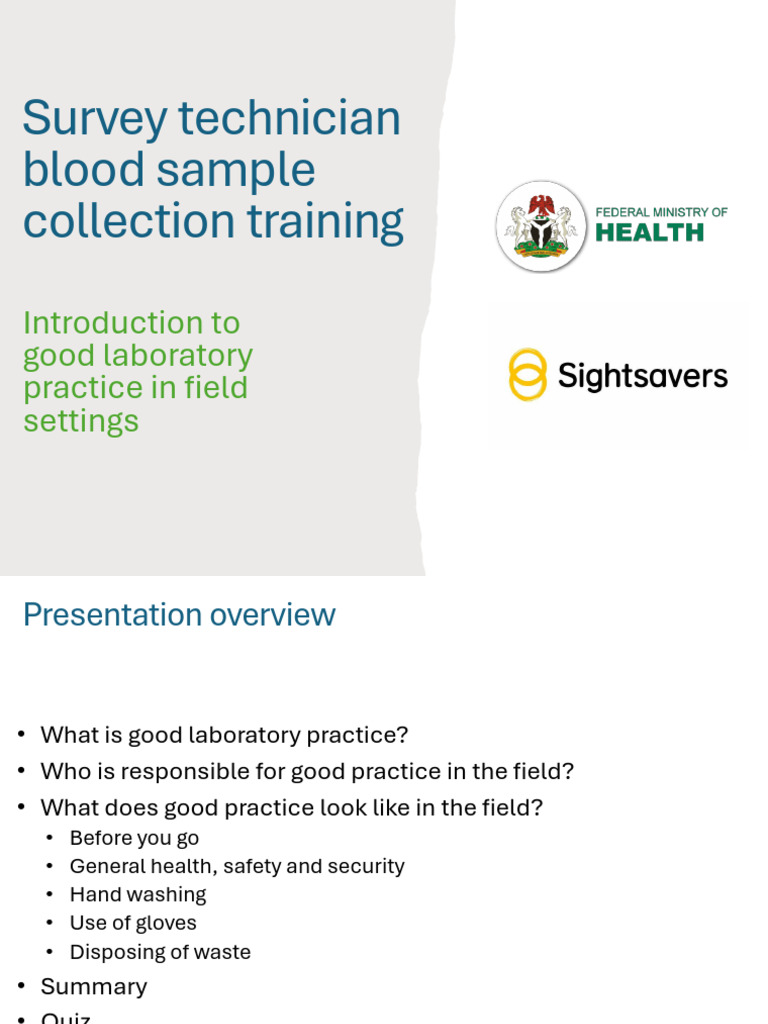 GLP in the Field_survey Technician Training(1) | PDF | Waste | Laboratories
