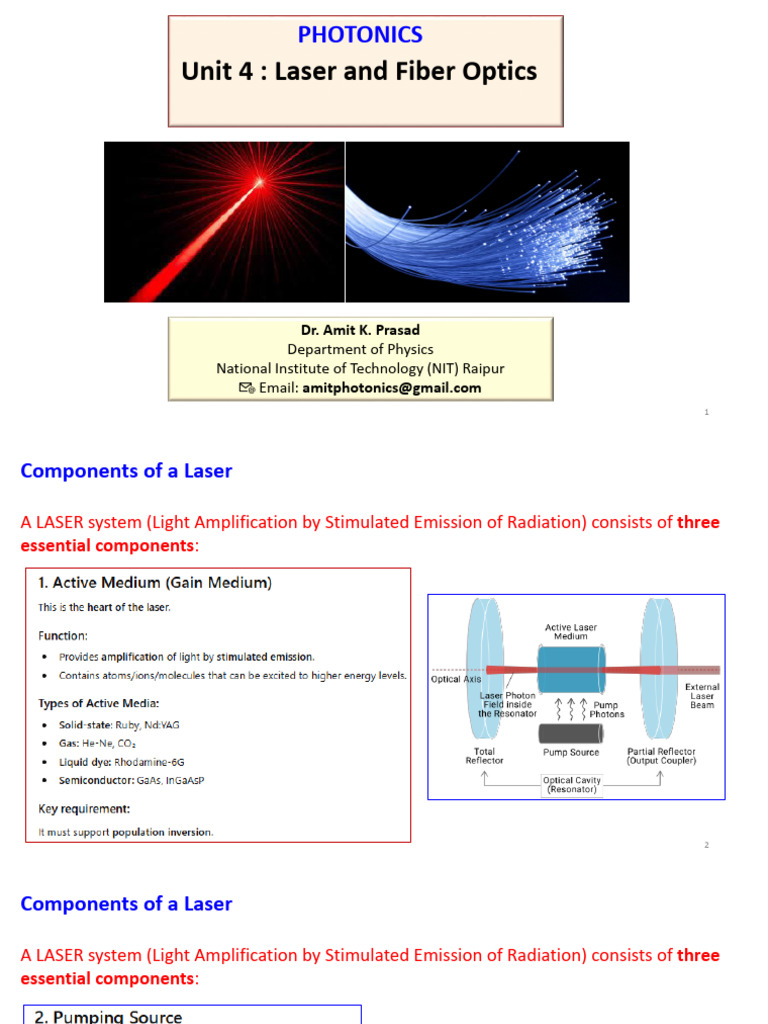 Laser and Fiber Optics II | PDF