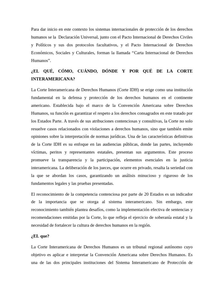 Corte Interamericana de Derechos Humanos | PDF | Derechos | Derechos ...
