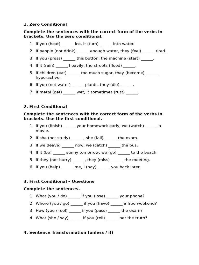 Conditionals - Revision.kornelka | PDF | Syntax | Grammar