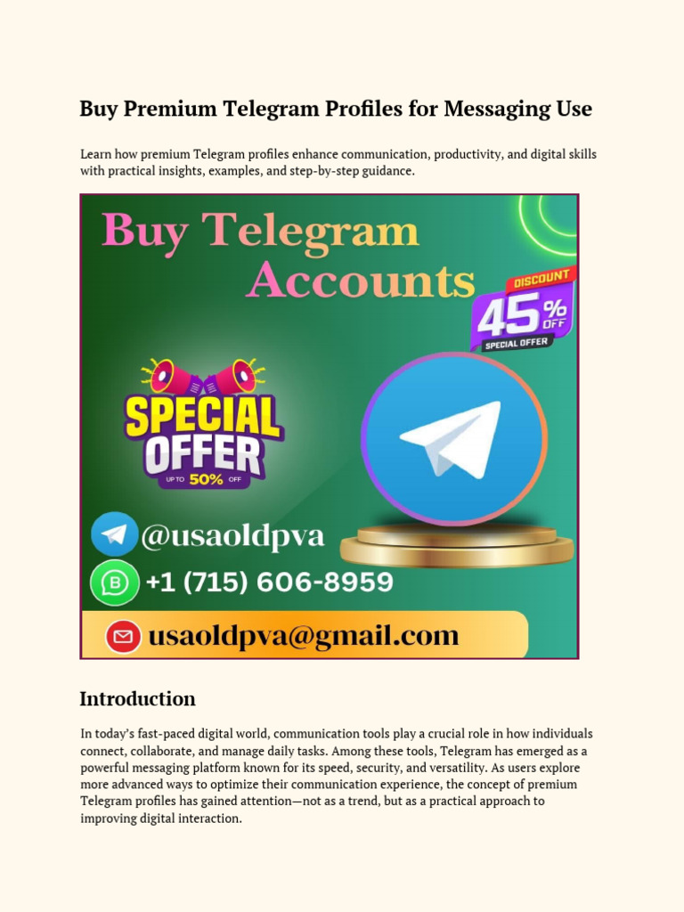 Buy Premium Telegram Profiles for Messaging Use | PDF
